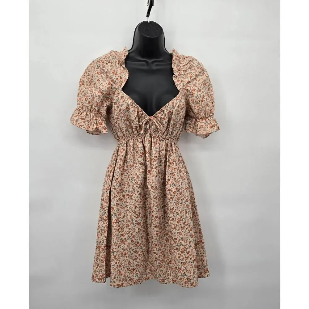 Reformation Channa Dress Size Medium Floral Babydoll Wedding Guest